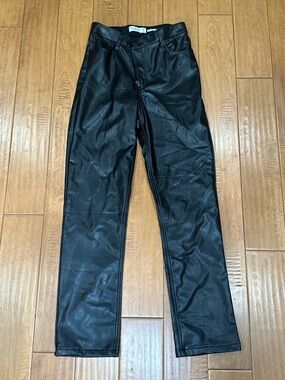 Abercrombie & Fitch Black Vegan Leather High-Rise Pants